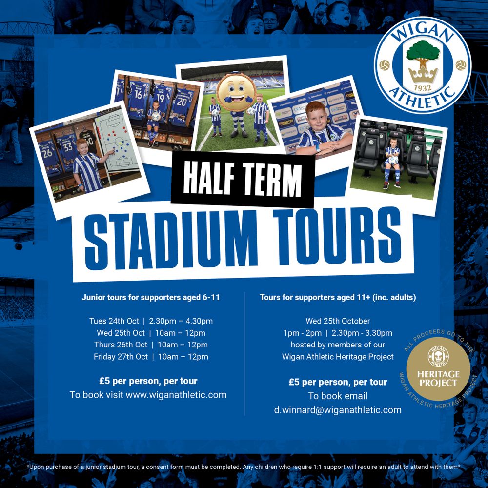 Wigan Athletic FC Your Junior Tics can enjoy a half term DW