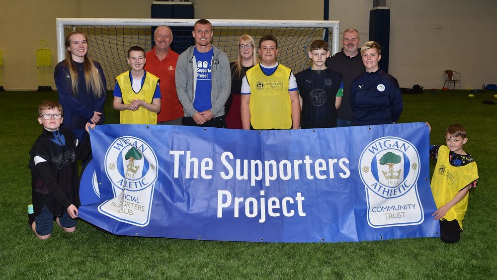 Wigan Athletic FC Max Power takes part in training session with