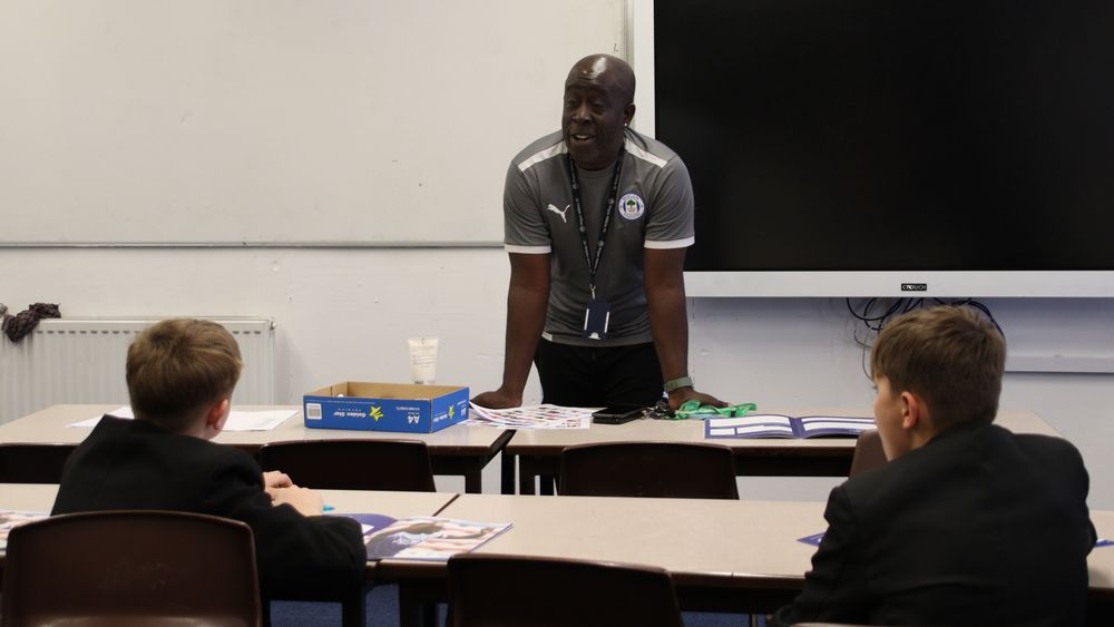 wigan-athletic-fc-community-students-from-st-john-fisher-visit