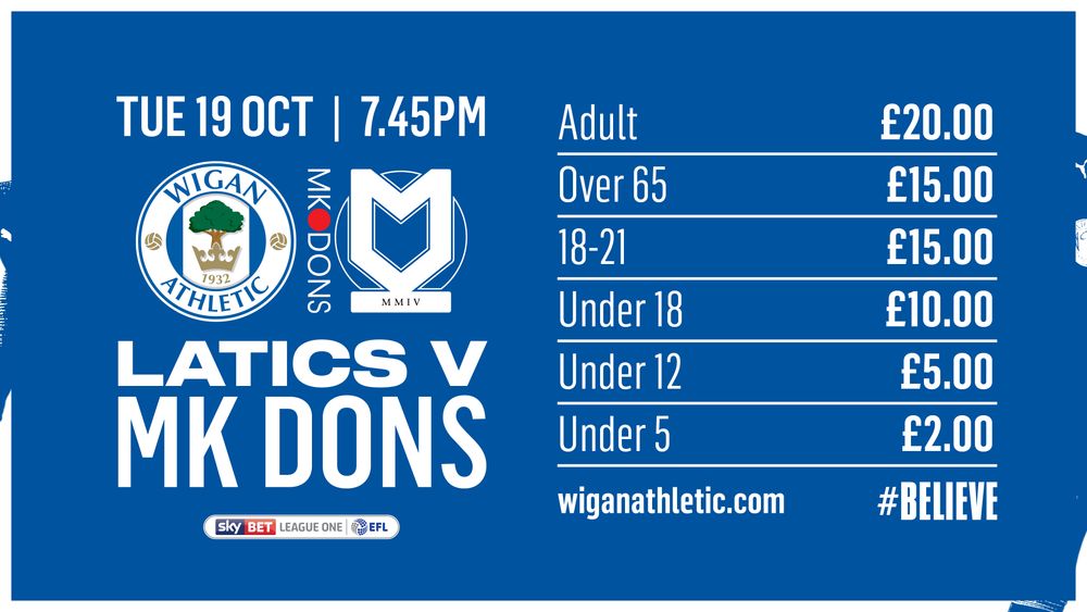 Wigan Athletic FC - Buy Tickets | Wigan Athletic v MK Dons
